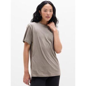 New Athleta S True Cotton Short Sleeve Tee Mortar Mushroom Small